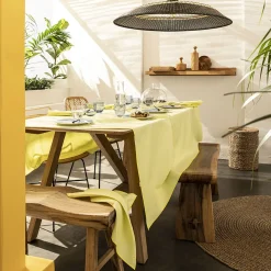Pale Yellow Cotton & Linen Shades